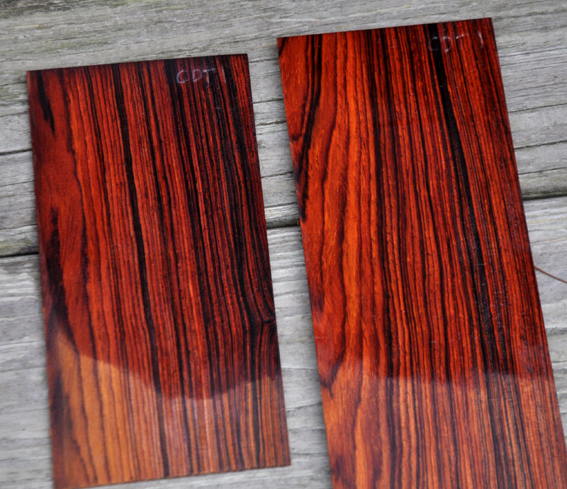 Cocobolo drop top fingerboard and headplate for guitar or bass 